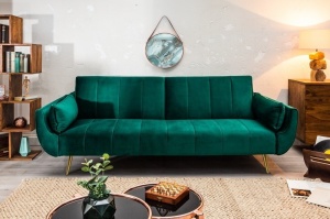 CANAPEA EXTENSIBILA 215CM, DIN CATIFEA VERDE/ AURIU, DESIGN MODERN, ARTIM GROUP SELECTION