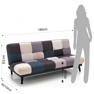 CANAPEA EXTENSIBILA, JAMBOREE, COD 3351, STIL MODERN, REALIZATA DIN LEMN SI STOFA - Img 3