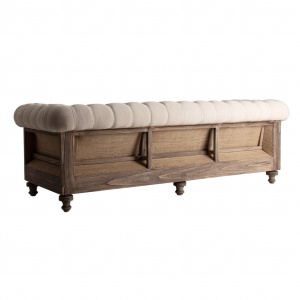 CANAPEA GORE REF. 26965, CULOARE BEJ, STIL VINTAGE, DIN LEMN MASIV TROPICAL SI POLIESTER, VIC - Img 4