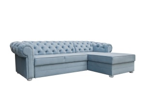 COLTAR EXTENSIBIL 280CM, VALENTINO DREAPTA, ALBASTRU DESCHIS DIN STOFA DE CALITATE SUPERIOARA