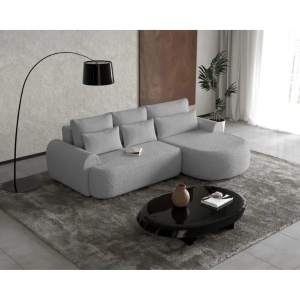 COLTAR EXTENSIBIL, MODEL BESTSELLER, OLIVIO, GRI MATERIAL DE CALITATE BOUCLE, DESIGN DEOSEBIT - Img 7