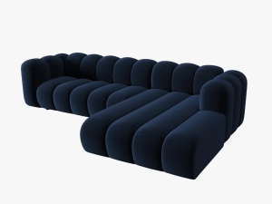 COLTAR MODULAR LUPIN, DREAPTA, 4 LOCURI, 288 CM, ALBASTRU ROYAL 5, TAPITERIE DIN CATIFEA, DESIGN DEOSEBIT - Img 3