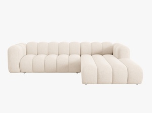 COLTAR MODULAR LUPIN, DREAPTA, 4 LOCURI, 288 CM, BEJ DESCHIS 23, TAPITERIE CHENILLE, DESIGN DEOSEBIT - Img 2