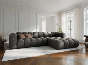 COLTAR MODULAR LUPIN, DREAPTA, 4 LOCURI, 288 CM, GRI 16, TAPITERIE CHENILLE, DESIGN DEOSEBIT