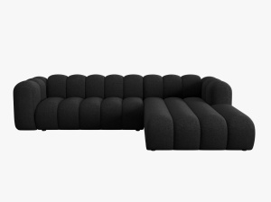COLTAR MODULAR LUPIN, DREAPTA, 4 LOCURI, 288 CM, NEGRU 19, TAPITERIE CHENILLE, DESIGN DEOSEBIT - Img 2