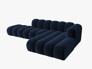 COLTAR MODULAR LUPIN, DREAPTA, 5 LOCURI, 294 CM, ALBASTRU ROYAL 5, TAPITERIE DIN CATIFEA, DESIGN DEOSEBIT - Img 3