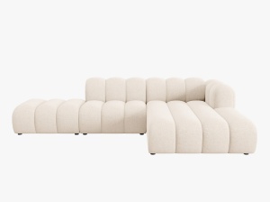 COLTAR MODULAR LUPIN, DREAPTA, 5 LOCURI, 294 CM, BEJ DESCHIS 23, TAPITERIE CHENILLE, DESIGN DEOSEBIT - Img 2