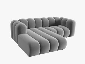 COLTAR MODULAR LUPIN, STANGA, 3 LOCURI, 228 CM, GRI 17, TAPITERIE DIN CATIFEA, DESIGN DEOSEBIT - Img 3