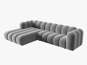 COLTAR MODULAR LUPIN, STANGA, 4 LOCURI, 288 CM, GRI 17, TAPITERIE DIN CATIFEA, DESIGN DEOSEBIT - Img 2