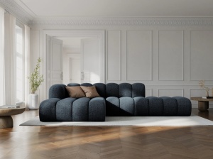 COLTAR MODULAR LUPIN, STANGA, 5 LOCURI, 294 CM, ALBASTRU ROYAL 86, TAPITERIE CHENILLE, DESIGN DEOSEBIT