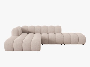 COLTAR MODULAR LUPIN, STANGA, 5 LOCURI, 294 CM, BEJ 30, TAPITERIE CHENILLE, DESIGN DEOSEBIT - Img 2