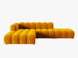 COLTAR MODULAR LUPIN, STANGA, 5 LOCURI, 294 CM, GALBEN 10, TAPITERIE DIN CATIFEA, DESIGN DEOSEBIT