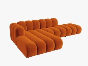 COLTAR MODULAR LUPIN, STANGA, 5 LOCURI, 294 CM, SCORTISOARA 14, TAPITERIE DIN CATIFEA, DESIGN DEOSEBIT - Img 3