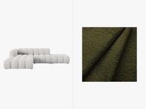 COLTAR MODULAR LUPIN, STANGA/DREAPTA, 5 LOCURI, 294 CM, DIVERSE NUANTE, TAPITERIE BOUCLE, DESIGN DEOSEBIT - Img 5