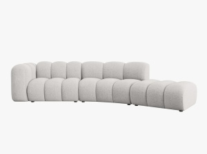 COLTAR SEMIROTUND LUPIN, DREAPTA, 5 LOCURI, 335 CM, GRI DESCHIS 06, TAPITERIE CHENILLE, DESIGN DEOSEBIT - Img 2