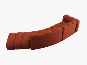 COLTAR SEMIROTUND LUPIN, DREAPTA, 5 LOCURI, 335 CM, SCORTISOARA 44, TAPITERIE CHENILLE, DESIGN DEOSEBIT - Img 4