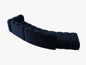 COLTAR SEMIROTUND LUPIN, STANGA, 5 LOCURI, 335 CM, ALBASTRU ROYAL 5, TAPITERIE DIN CATIFEA, DESIGN DEOSEBIT - Img 3