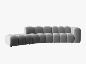 COLTAR SEMIROTUND LUPIN, STANGA, 5 LOCURI, 335 CM, GRI 17, TAPITERIE DIN CATIFEA, DESIGN DEOSEBIT