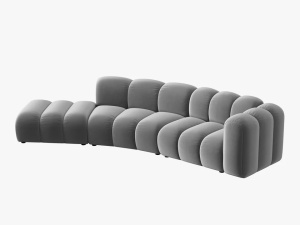 COLTAR SEMIROTUND LUPIN, STANGA, 5 LOCURI, 335 CM, GRI 17, TAPITERIE DIN CATIFEA, DESIGN DEOSEBIT - Img 2