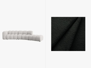 COLTAR SEMIROTUND LUPIN, STANGA/DREAPTA, 5 LOCURI, 335 CM, DIVERSE NUANTE, TAPITERIE BOUCLE, DESIGN DEOSEBIT - Img 7