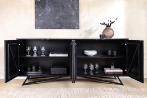 COMODA ELEGANTA, MOUNTAIN SOUL 175CM, LEMN DE SALCAM, MDF, ASPECT DE PIATRA, INVICTA INTERIOR - Img 2