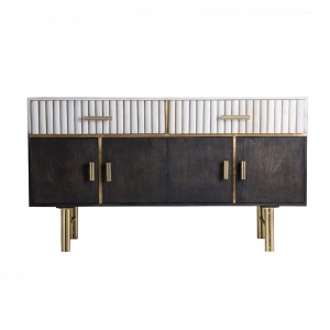 COMODA GLEES REF. 27647, DIN LEMN MASIV DE MANGO, METAL SI ALAMA, STIL VINTAGE, VIC
