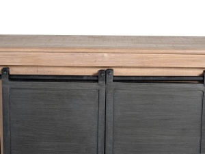 COMODA TV 6090, MARO/NEGRU, DIN LEMN DE MANGO, STIL INDUSTRIAL G&C - Img 6