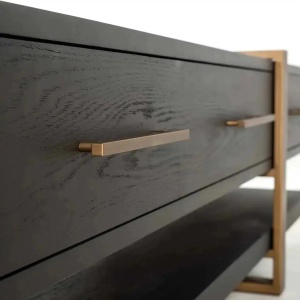 COMODA TV CAMBON, 240 CM, NEGRU/BRONZ, DIN FURNIR DE STEJAR SI METAL, RICHMOND INTERIORS - Img 4