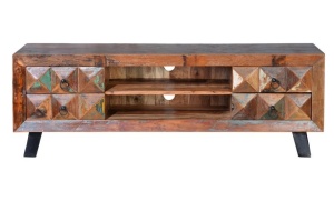 COMODA TV DIAMOND 6244, MARO/ MULTICOLOR, DIN LEMN RECICLAT SI METAL, STIL INDUSTRIAL G&C