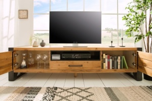 COMODA TV LOWBOARD 200CM, THOR, DIN LEMN MASIV STEJAR SALBATIC, STIL RETRO, ARTIM GROUP SELECTION