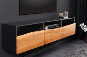 COMODA TV, ORGANIC 140CM, NATUR MIERE/ANTRACIT, DIN LEMN DE SALCAM/METAL, ARTIM GROUP COLLECTION
