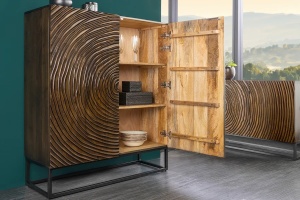 DULAP LIVING, 120CM, LEMN DE MANGO/METAL, NEGRU/MARO, 3D, ARTIM GROUP COLLECTION - Img 2