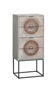 DULAPIOR JOLY 105CM, LEMN MASIV DE MANGO SI METAL, STIL VINTAGE G&C
