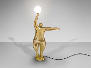 FIGURINA DECORATIVA EL GLOBO, CU LED, 40x81 CM, DIN FIBRE DE STICLA, RASINA SI ACRIL, STIL MODERN - Img 2