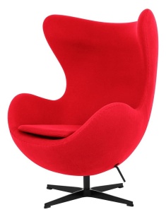 FOTOLIU CONFORTABIL EGG CLASSIC, ROSU 17/NEGRU, DIN CASMIR SI METAL, STIL MODERN B2
