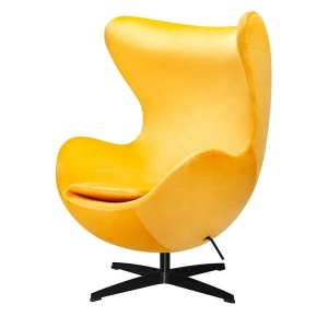 FOTOLIU CONFORTABIL EGG CLASSIC VELVET, GALBEN/NEGRU, DIN CATIFEA SI METAL, STIL MODERN
