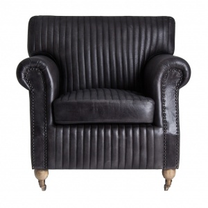 FOTOLIU CONFORTABIL GORDON REF. 26742, DIN LEMN MASIV SI PIELE, STIL CHESTERFIELD, VIC