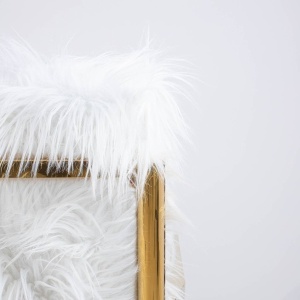 FOTOLIU CONFORTABIL MR. FLUFFY, ALB/AURIU, TAPITAT CU BLANA ALBA, STIL MODERN - Img 8