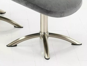 FOTOLIU PIVOTANT NIXON, CU SUPORT PENTRU PICIOARE, GRI BLUVEL 14/CROM, TAPITERIE DIN CATIFEA SI CADRU DIN METAL - Img 3