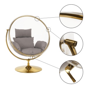 FOTOLIU RELAXARE CU PICIOR, TIP 2, ACRIL, TEXTIL SI METAL, TRANSP/AURIU/GRI, ARTIM GROUP COLLECTION - Img 5