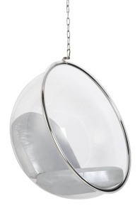 FOTOLIU SUSPENDAT BUBBLE, ARGINTIU/TRANSPARENT/CROM, DIN ACRIL SI PIELE ECOLOGICA, STIL MODERN,
