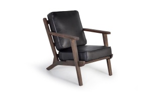 FOTOLIU TAPITAT, MARO/NEGRU, DIN PIELE NATURALA SI LEMN, DESIGN RETRO