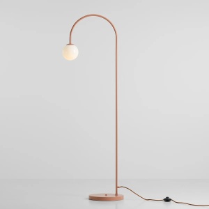 LAMPADAR UNA, 157 CM, CORAL, DIN STICLA SI METAL, STIL MODERN