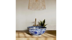 LAVOAR REA BELLA, 41,5 CM, ALBASTRU, DIN CERAMICA, CALITATE SUPERIOARA - Img 4