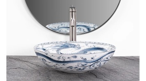 LAVOAR REA KIOTO, 40 CM, MULTICOLOR, DIN CERAMICA, CALITATE SUPERIOARA - Img 3