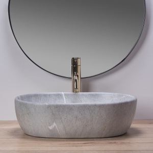 LAVOAR REA LARA, EFECT DE PIATRA GRI, 48,5 CM, DIN CERAMICA, CALITATE SUPERIOARA - Img 2