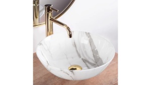 LAVOAR REA STELLA, AIAX SHINY, EFECT DE MARMURA ALBA, 35,5 CM, DIN CERAMICA, CALITATE SUPERIOARA