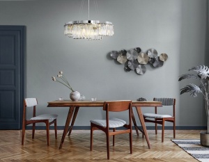 LUSTRA COLLINE MOD083PL-09CH, DIN METAL SI STICLA, STIL MODERN, MAYTONI