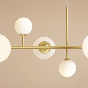 LUSTRA DIONE, 9 BRATE, 200 CM, ALAMA, DIN STICLA SI METAL, STIL MODERN - Img 2