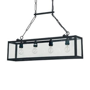 LUSTRA IGOR SP4, NEGRU MAT, DIN METAL SI STICLA, STIL VINTAGE